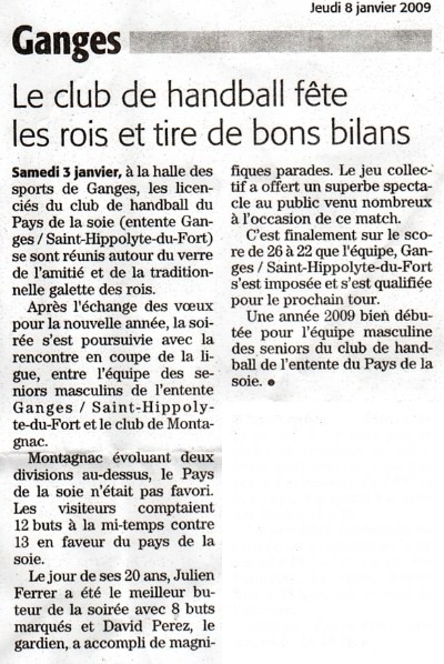 Article du midi libre de Ganges