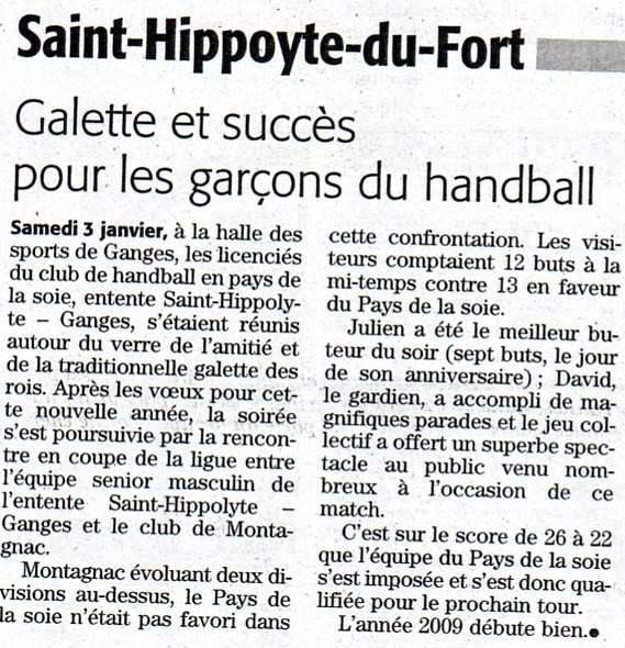 Article du midi libre de St Hippo